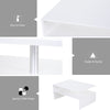 HOMCOM Coffee Table with Storage, 2-Tier Centre Table, Modern Living Room Table with Open Shelf and Aluminium Poles, White