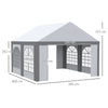 Outsunny 4m x 4m Marquee Gazebo with Sides, Level 6 Wind Protection & Waterproof, Light Grey