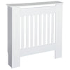 HOMCOM Slatted Radiator Cover Painted Cabinet MDF Lined Grill in White (78L x 19W x 81H cm)