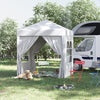 Outsunny 2 x 2 m Garden Pop Up Gazebo, Wedding Party Tent Marquee, Water Resistant Awning Canopy with Sidewalls, Windows, Carry Bag, White