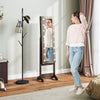 HOMCOM Freestanding Mirrored Jewellery Storage Cabinet - Dark Brown