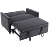 HOMCOM 2 Seater Sofa Bed, 3-in-1 Convertible Pull Out Sleeper Sofa with Clik-Clack Adjustable Backrest, Dark Grey