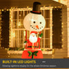 HOMCOM 8ft Christmas Inflatable Decoration with Santa Claus on Snowman Hot Air Balloon, Blow Up Xmas Decor for Outdoor √¢‚Ç¨‚ÄπIndoor with LED Lights