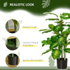 HOMCOM Faux Rose Plants, with Pots