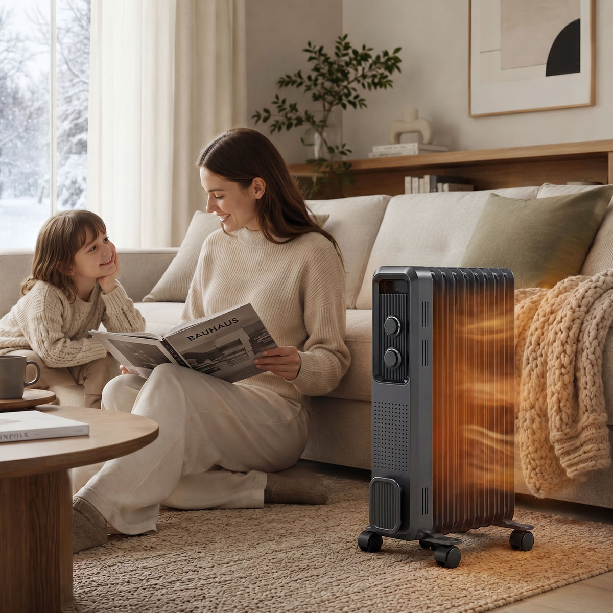 HOMCOM 2000W Oil Filled Radiator in Grey