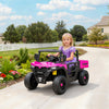 AIYAPLAY Kids Ride on Car, 12V Electric Kids UTV with Electric Dump Bed, 4-Wheel Suspension for 3-8 Years, Pink