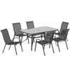 Outsunny Seven-Piece Outdoor Dining Set - Charcoal Grey