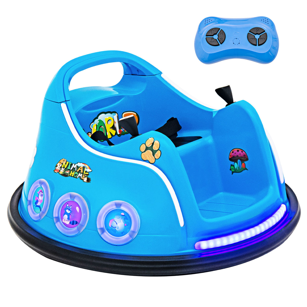 Electric Bumper Car in navy blue with a remote control
