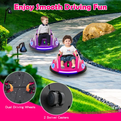 Two kids electric cars with dual driving wheels and swivel casters