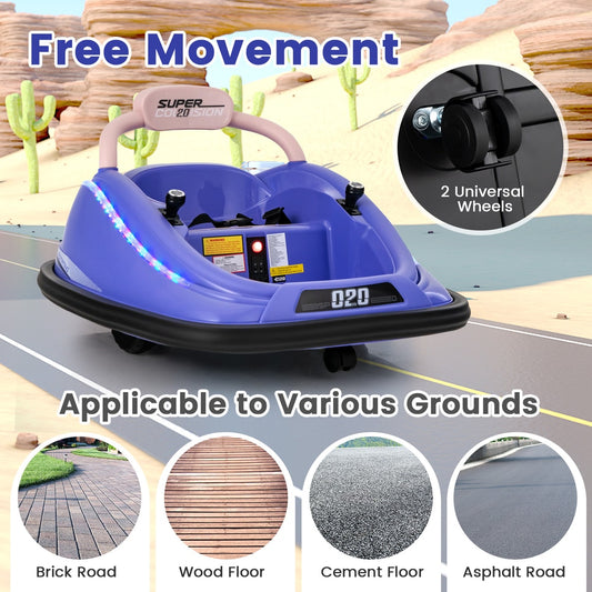 The kids electric car has universal wheels and can be used on various surfaces