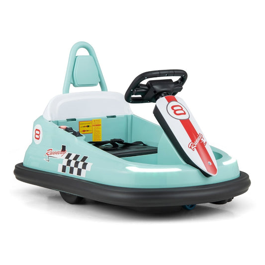 Electric kids Ride-on Bumper Car in navy with a seat and steering wheel