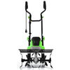 Electric Tiller and Cultivator with Foldable Handle and Adjustable Wheels-Green