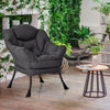 Elegant Polyester Fabric Recliner Chair with Steel Frame-Grey