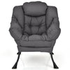 Elegant Polyester Fabric Recliner Chair with Steel Frame-Grey