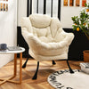 Elegant Polyester Fabric Recliner Chair with Steel Frame-Beige