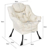 Elegant Polyester Fabric Recliner Chair with Steel Frame-Beige