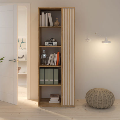 Eliston 74cm Bookcase with Cupboard (EGMR721) in Mauvella Oak and Sand