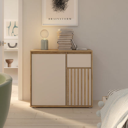 Eliston 89cm 2 Door 1 Drawer Sideboard (EGMK221) in Mauvella Oak and Sand