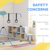 HOMCOM Adjustable Height, Foldable Kids Gymnastics Bar w/ Non-slip Rubber Floor Rings, for 3+ Years, Blue