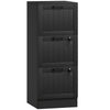 HOMCOM 3 Drawer Filing Cabinet with Lock, Office Storage Cabinet with Adjustable Hanging Bars for A4 Letter Size Files, Black