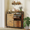 HOMCOM Shoe Storage Cabinet with 4 Flip Drawers and Open Shelf - Rustic Brown