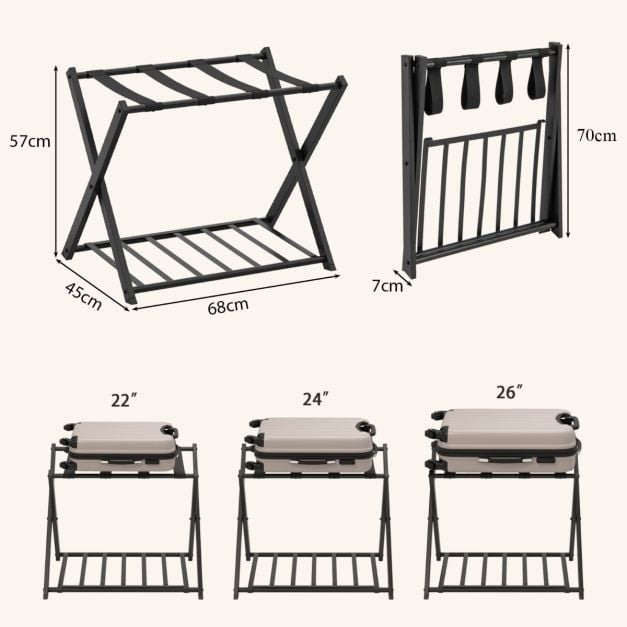 Entryway Set with Console Table Folding Suitcase Stand and Modern Coat Stand Hanger