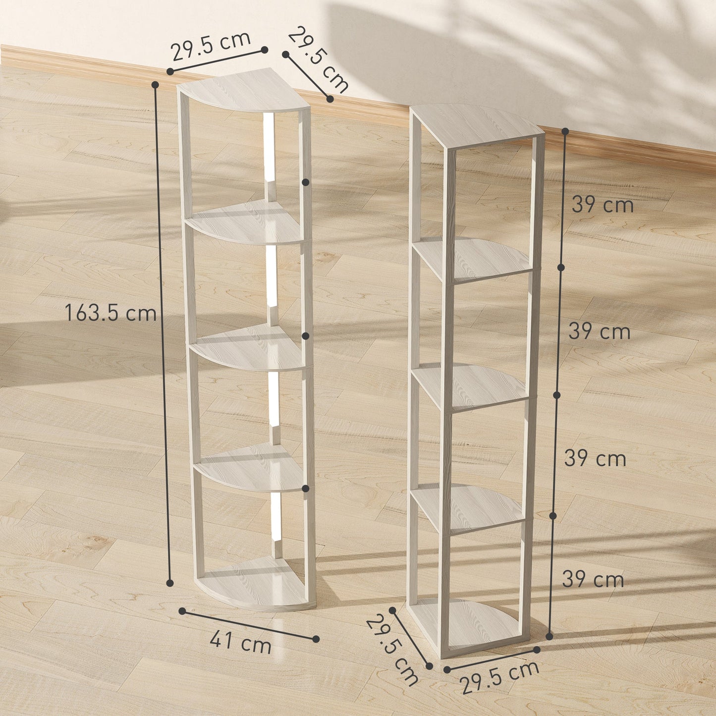 HOMCOM 4-Tier Corner Floor Lamp