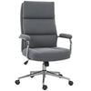 HOMCOM Executive Office Chair, Linen Fabric Computer Desk Chair with Double-Layer Back Cushion, Tilt Function, Height Adjustable for Home, Charcoal Grey