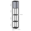 HOMCOM Three-Shelf Standing Lamps Set of 2 - Black