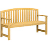 Outsunny 2 Seater Wooden Garden Bench with Armrest, Outdoor Furniture Chair for Park, Balcony, Orange