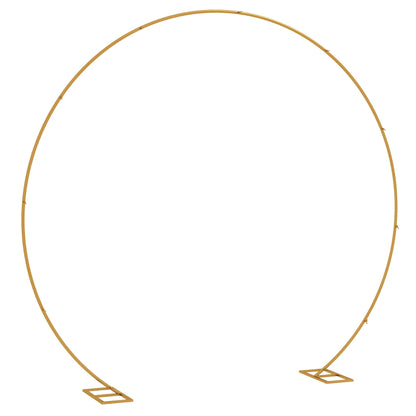 Outsunny 280cm Gold Backdrop Stand, Round Metal Wedding Arch for Birthday Party, Bridal Shower, Graduation, Ceremony