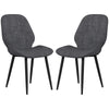 HOMCOM Velvet Dining Chairs, Set of 2 Dining Room Chairs with Metal Legs for Living Room, Dining Room, Grey