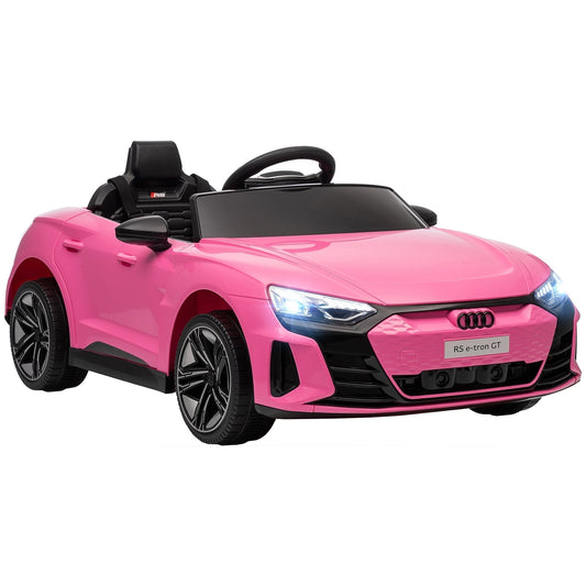 HOMCOM Audi مرخصة سيارة ركوب كهربائية للأطفال 12 فولت، مع جهاز تحكم عن بعد، نظام تعليق، أضواء، موسيقى، محرك - وردي