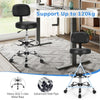 Ergonomic Drafting Chair Set of 2 with Backrest and Adjustable Footrest-Black