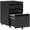 Vinsetto 3 Drawer Filling Cabinet, Mobile Metal File Cabinet with Anti-tilt Design for Letter, A4, Legal Size, Black