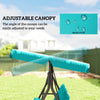 Outsunny Three-Seater Garden Swing Chair, with Adjustable Canopy - Blue
