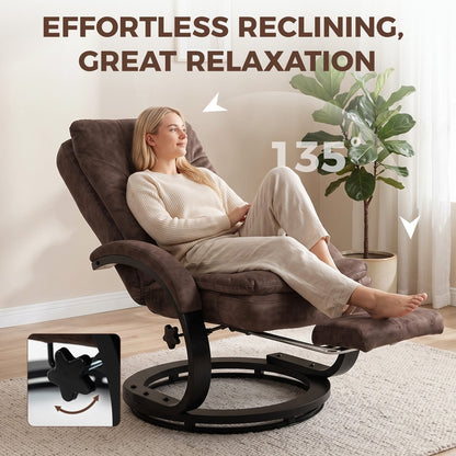 HOMCOM Swivel Recliner Chair in Dark Brown