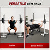 HOMCOM Heavy Duty Weight Bar Barbell Squat Stand Barbell Rack Spotter, for Home, Gym - Black