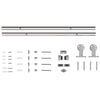 HOMCOM Sliding Door Hardware Kit Heavy Duty 304 Stainless Steel 152 cm Wide Door Silver Tone