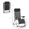 Outsunny 2pc Reclining Zero Gravity Sun Loungers ,Folding Chaise Lounge Chair with Cushions, Dark Grey