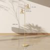 HOMCOM Floor Lamp with Adjustable Dual Head, Modern Standing Lamp with Floral Glass Shades and Foot Switch for Living Room Bedroom, E27 Socket, Bulb Not Included, Gold Tone