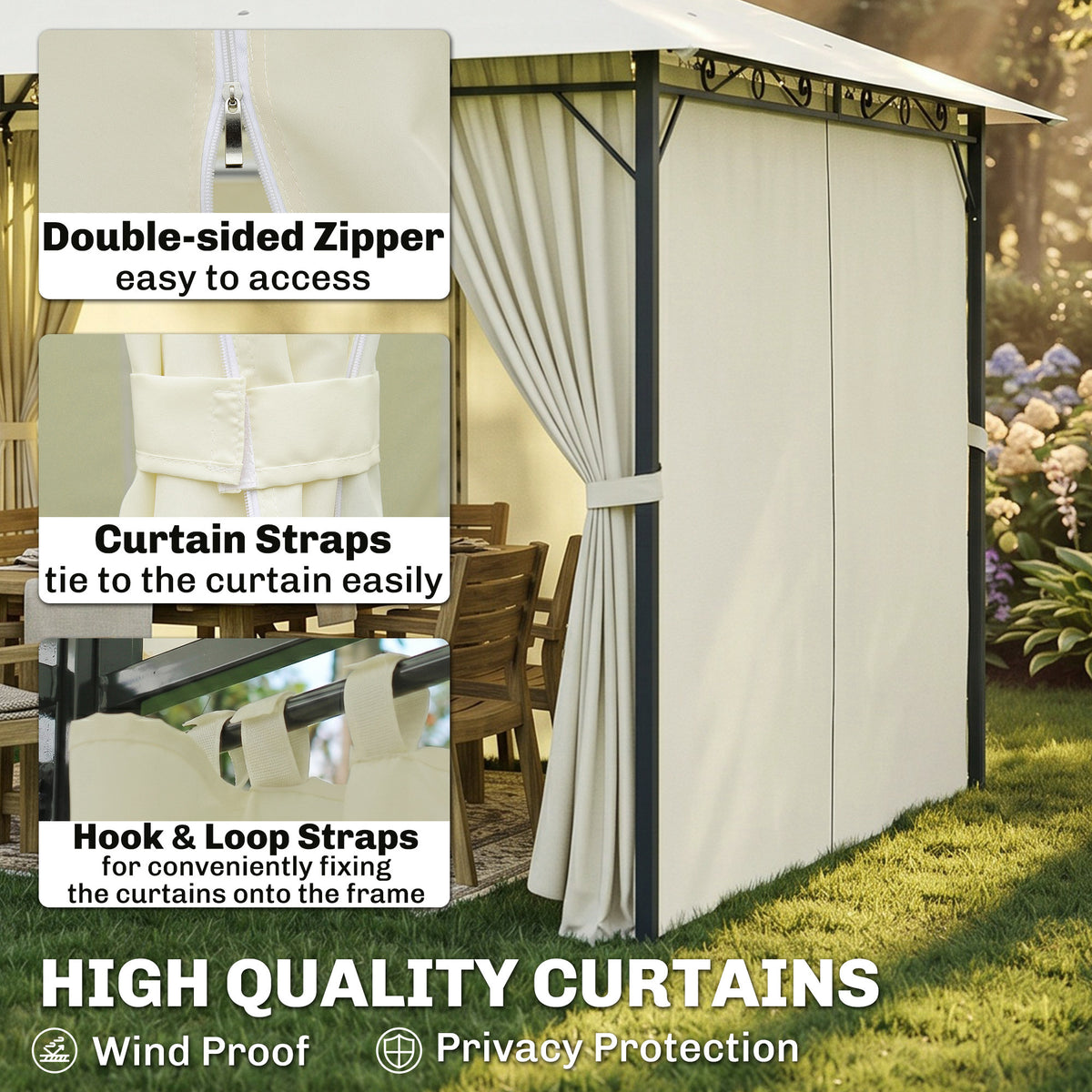 Outsunny)Garden Gazebo in Beige