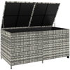 Outsunny 650L Garden Storage Box with 2 Wheels, Rattan Deck Box with Waterproof Zipped Liner, Safe Pneumatic Rods, Mixed Grey