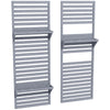 Outsunny Wall Mounted Plant Stands Set of 2, Fir Wood Flower Stand with Shelves and Slatted Trellis for Patio, Balcony, Porch