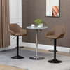 HOMCOM Bar Stools Set of 2, Height Adjustable Swivel Barstools, PU Leather Kitchen Stools with Backs, Armrests and Footrest for Home, Counter and Dining Room, Dark Brown