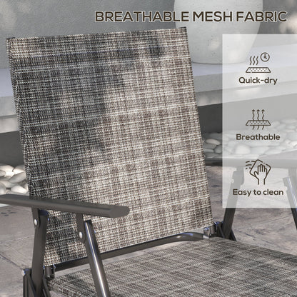 Outsunny Four-Piece Metal Garden Sofa Set - Mixed Grey