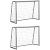 SPORTNOW 6ft x 4ft Football Goal, Set of 2 Football Net for Garden, Training Goal with Ground Stakes, Steel Frame