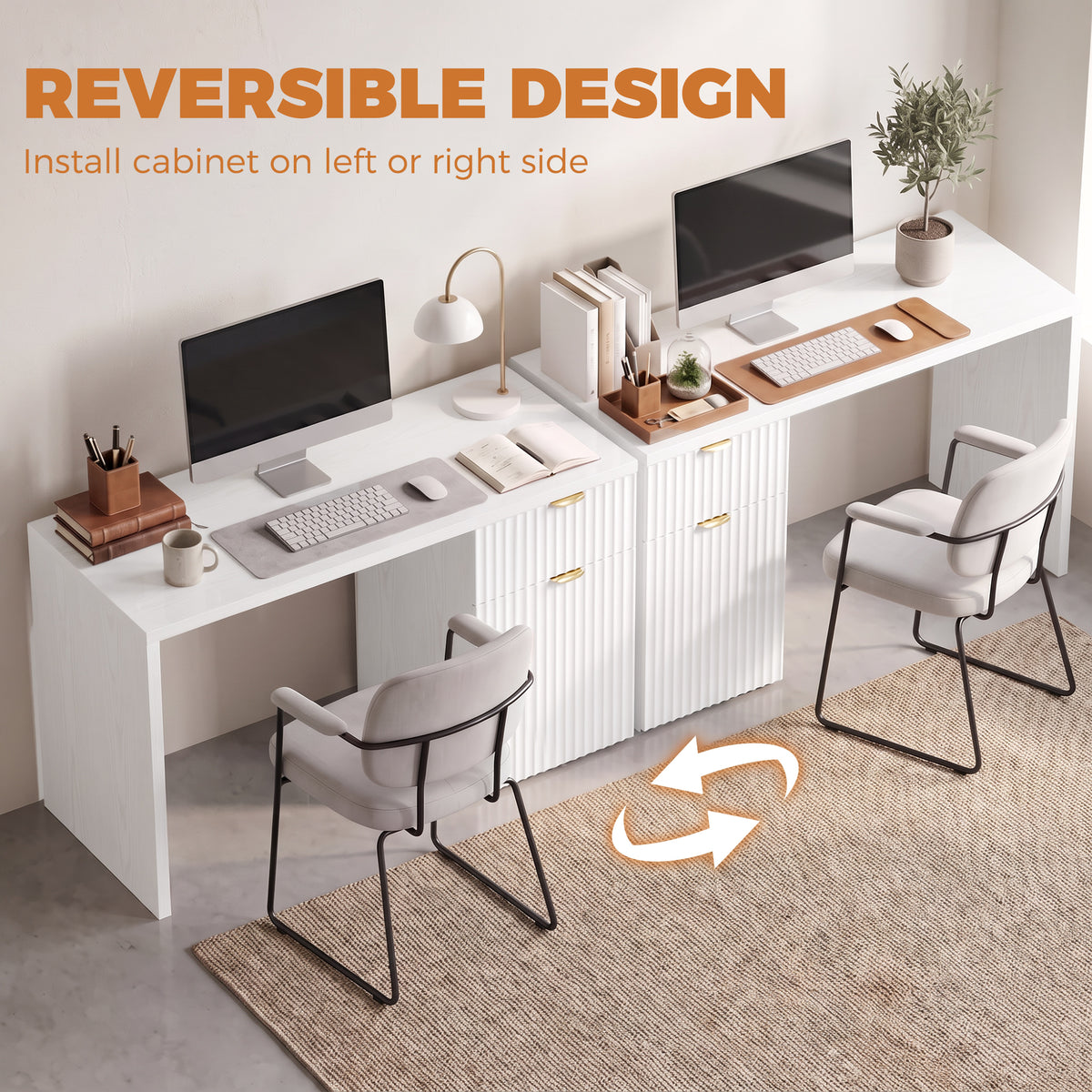 HOMCOM Computer Desk with Drawer in White