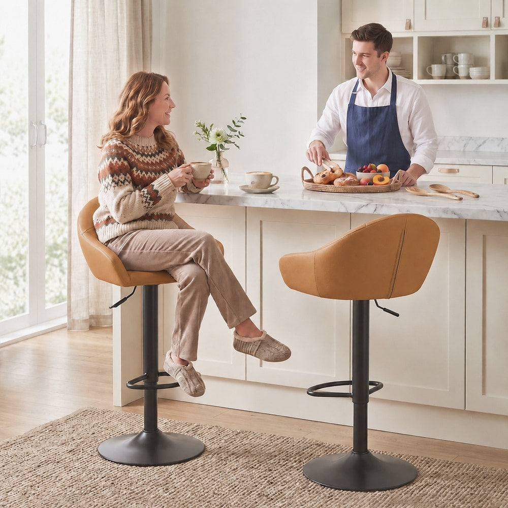 HOMCOM Bar Stools in Brown