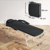 HOMCOM Portable Massage Table, 3 Section Adjustable Beauty Bed, Foldable Massage Bed with Face Hole, Recliner Chair with Removable Headrest and Armrests for Spa, Lash, Tattoo, Black
